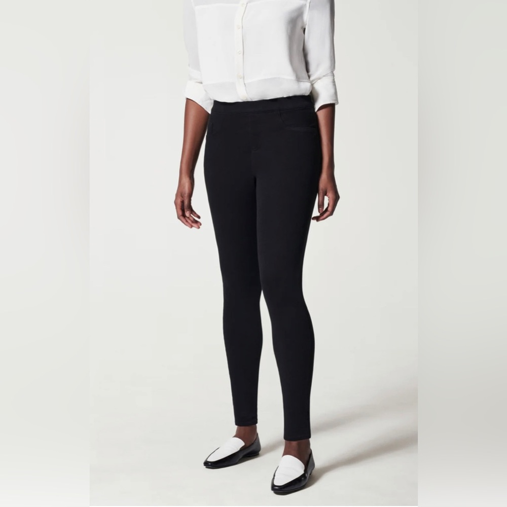 Spanx Jean-ish Ankle Leggings, Black, Size Medium